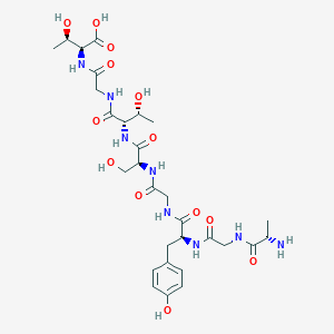 molecular formula C29H44N8O13 B15409213 L-Alanylglycyl-L-tyrosylglycyl-L-seryl-L-threonylglycyl-L-threonine CAS No. 629646-39-5