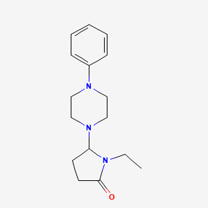 2-Pyrrolidinone, 1-ethyl-5-(4-phenyl-1-piperazinyl)-