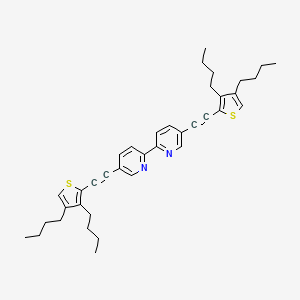 molecular formula C38H44N2S2 B15409232 5,5'-Bis[(3,4-dibutylthiophen-2-yl)ethynyl]-2,2'-bipyridine CAS No. 522599-21-9