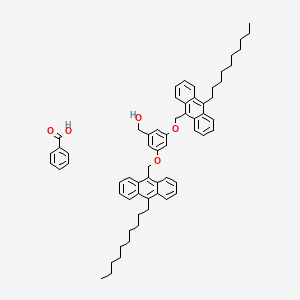 molecular formula C64H74O5 B15409289 Benzoic acid;[3,5-bis[(10-decylanthracen-9-yl)methoxy]phenyl]methanol CAS No. 823788-34-7