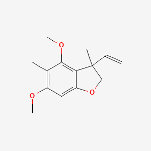 molecular formula C14H18O3 B15409294 Benzofuran, 3-ethenyl-2,3-dihydro-4,6-dimethoxy-3,5-dimethyl- CAS No. 831171-28-9