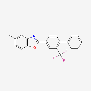 molecular formula C21H14F3NO B15409302 5-Methyl-2-[2-(trifluoromethyl)[1,1'-biphenyl]-4-yl]-1,3-benzoxazole CAS No. 820240-99-1