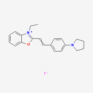 3-Ethyl-2-{2-[4-(pyrrolidin-1-yl)phenyl]ethenyl}-1,3-benzoxazol-3-ium iodide