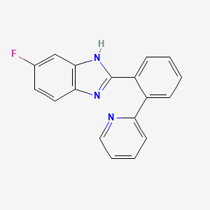 molecular formula C18H12FN3 B15409601 1H-Benzimidazole, 5-fluoro-2-[2-(2-pyridinyl)phenyl]- CAS No. 824394-98-1