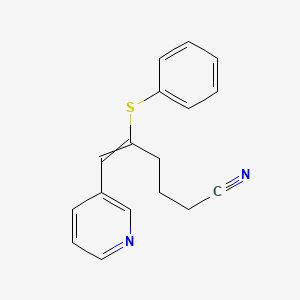 molecular formula C17H16N2S B15409813 5-(Phenylsulfanyl)-6-(pyridin-3-yl)hex-5-enenitrile CAS No. 830320-23-5