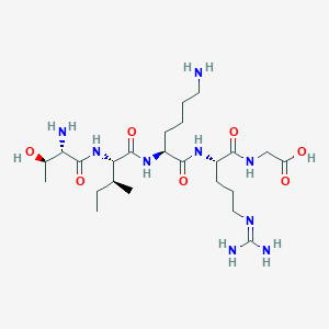 molecular formula C24H47N9O7 B15409848 L-Threonyl-L-isoleucyl-L-lysyl-N~5~-(diaminomethylidene)-L-ornithylglycine CAS No. 828932-66-7