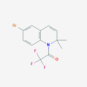 molecular formula C13H11BrF3NO B15409849 Quinoline, 6-bromo-1,2-dihydro-2,2-dimethyl-1-(trifluoroacetyl)- CAS No. 828938-85-8