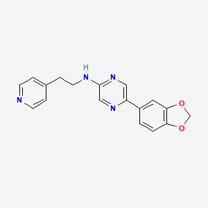 molecular formula C18H16N4O2 B15409922 Pyrazinamine, 5-(1,3-benzodioxol-5-yl)-N-[2-(4-pyridinyl)ethyl]- CAS No. 821783-84-0