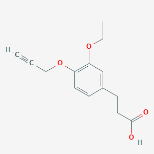 molecular formula C14H16O4 B15409974 3-{3-Ethoxy-4-[(prop-2-yn-1-yl)oxy]phenyl}propanoic acid CAS No. 721968-37-2