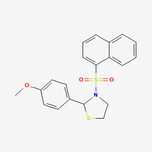 molecular formula C20H19NO3S2 B15409991 2-(4-Methoxyphenyl)-3-(naphthalene-1-sulfonyl)-1,3-thiazolidine CAS No. 537678-19-6