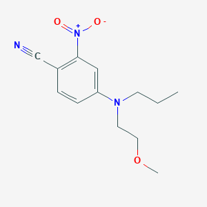 molecular formula C13H17N3O3 B15410072 Benzonitrile, 4-[(2-methoxyethyl)propylamino]-2-nitro- CAS No. 821776-62-9