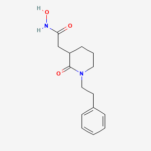 molecular formula C15H20N2O3 B15410093 N-Hydroxy-2-[2-oxo-1-(2-phenylethyl)piperidin-3-yl]acetamide CAS No. 798543-87-0