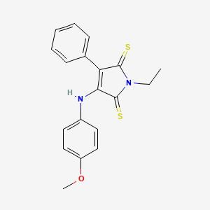 1H-Pyrrole-2,5-dithione, 1-ethyl-3-[(4-methoxyphenyl)amino]-4-phenyl-