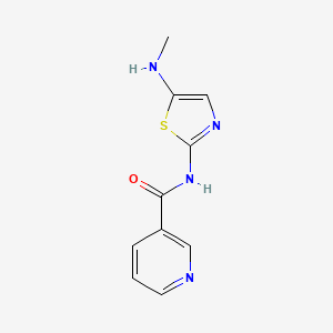 molecular formula C10H10N4OS B15410114 N-[5-(Methylamino)-1,3-thiazol-2-yl]pyridine-3-carboxamide CAS No. 828920-46-3