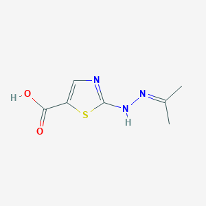 molecular formula C7H9N3O2S B15410147 2-[2-(Propan-2-ylidene)hydrazinyl]-1,3-thiazole-5-carboxylic acid CAS No. 792154-92-8