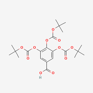 molecular formula C22H30O11 B15410162 Benzoic acid, 3,4,5-tris[[(1,1-dimethylethoxy)carbonyl]oxy]- CAS No. 803737-15-7