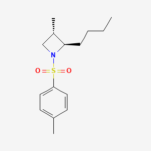 molecular formula C15H23NO2S B15410269 Azetidine, 2-butyl-3-methyl-1-[(4-methylphenyl)sulfonyl]-, (2R,3S)- CAS No. 825601-51-2