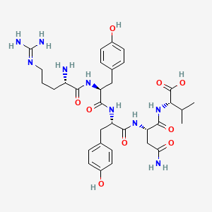 molecular formula C33H47N9O9 B15410334 N~5~-(Diaminomethylidene)-L-ornithyl-L-tyrosyl-L-tyrosyl-L-asparaginyl-L-valine CAS No. 824952-00-3