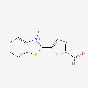 molecular formula C13H10NOS2+ B15410389 2-(5-Formylthiophen-2-yl)-3-methyl-1,3-benzothiazol-3-ium CAS No. 503855-03-6