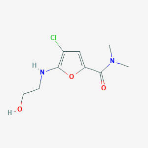 molecular formula C9H13ClN2O3 B15410437 4-Chloro-5-[(2-hydroxyethyl)amino]-N,N-dimethylfuran-2-carboxamide CAS No. 826991-43-9