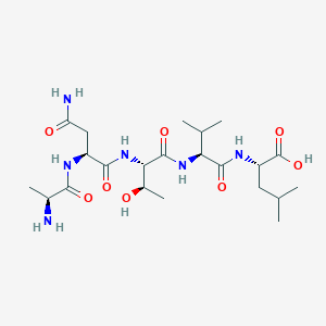 molecular formula C22H40N6O8 B15410447 L-Alanyl-L-asparaginyl-L-threonyl-L-valyl-L-leucine CAS No. 823233-45-0