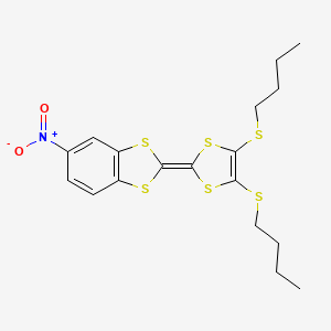 molecular formula C18H21NO2S6 B15410450 2-[4,5-Bis(butylsulfanyl)-2H-1,3-dithiol-2-ylidene]-5-nitro-2H-1,3-benzodithiole CAS No. 571169-41-0