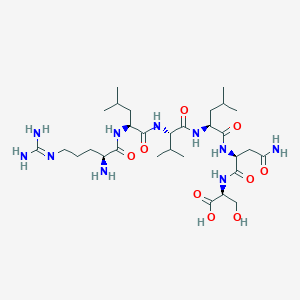 molecular formula C30H56N10O9 B15410480 L-Serine, L-arginyl-L-leucyl-L-valyl-L-leucyl-L-asparaginyl- CAS No. 618856-89-6