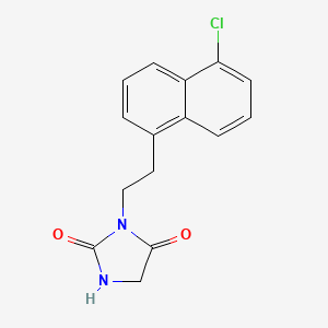 molecular formula C15H13ClN2O2 B15410515 3-[2-(5-Chloronaphthalen-1-yl)ethyl]imidazolidine-2,4-dione CAS No. 827601-47-8