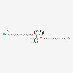 molecular formula C42H54O6 B15410539 11,11'-[[1,1'-Binaphthalene]-2,2'-diylbis(oxy)]diundecanoic acid CAS No. 532946-34-2