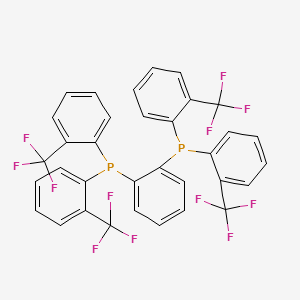 molecular formula C34H20F12P2 B15410570 1,2-Bis[bis[2-(trifluoromethyl)phenyl]phosphino]benzene CAS No. 823805-36-3