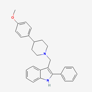 molecular formula C27H28N2O B15410574 1H-Indole, 3-[[4-(4-methoxyphenyl)-1-piperidinyl]methyl]-2-phenyl- CAS No. 827015-61-2