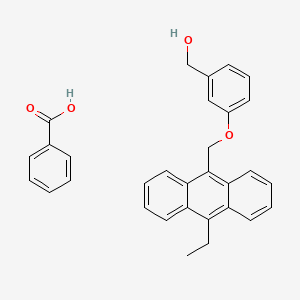 molecular formula C31H28O4 B15410590 Benzoic acid;[3-[(10-ethylanthracen-9-yl)methoxy]phenyl]methanol CAS No. 823788-38-1