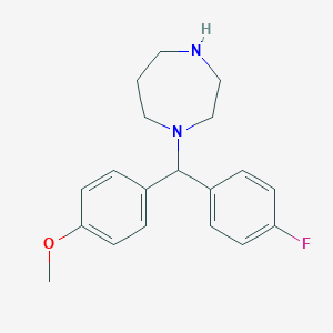 molecular formula C19H23FN2O B15410621 1-[(4-Fluorophenyl)(4-methoxyphenyl)methyl]-1,4-diazepane 