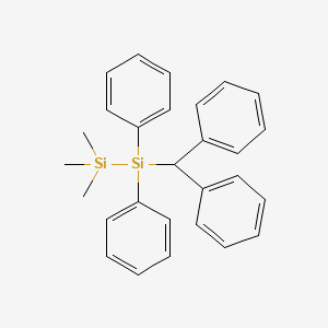 molecular formula C28H30Si2 B15410672 1-(Diphenylmethyl)-2,2,2-trimethyl-1,1-diphenyldisilane CAS No. 821806-69-3