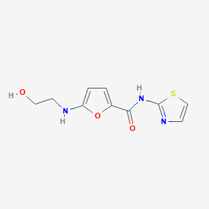 molecular formula C10H11N3O3S B15410752 2-Furancarboxamide, 5-[(2-hydroxyethyl)amino]-N-2-thiazolyl- CAS No. 826991-23-5