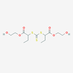 molecular formula C13H22O6S3 B15410754 Bis(2-hydroxyethyl) 2,2'-(carbonothioyldisulfanediyl)dibutanoate CAS No. 724710-12-7