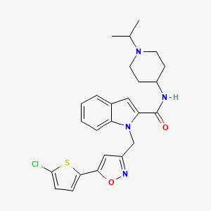 1-{[5-(5-Chloro-2-thienyl)isoxazol-3-YL]methyl}-N-(1-isopropylpiperidin-4-YL)-1H-indole-2-carboxamide