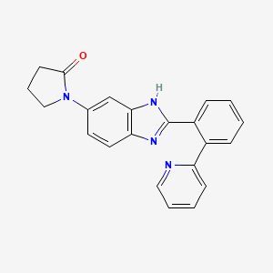 molecular formula C22H18N4O B15410870 2-Pyrrolidinone, 1-[2-[2-(2-pyridinyl)phenyl]-1H-benzimidazol-5-yl]- CAS No. 824395-02-0