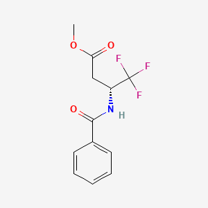 molecular formula C12H12F3NO3 B15410878 Butanoic acid, 3-(benzoylamino)-4,4,4-trifluoro-, methyl ester, (3R)- CAS No. 825628-64-6