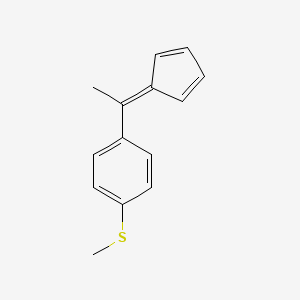 molecular formula C14H14S B15410934 Benzene, 1-[1-(2,4-cyclopentadien-1-ylidene)ethyl]-4-(methylthio)- CAS No. 544476-27-9