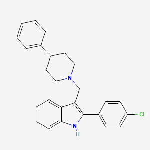 1H-Indole, 2-(4-chlorophenyl)-3-[(4-phenyl-1-piperidinyl)methyl]-