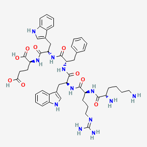 molecular formula C48H62N12O9 B15411088 L-Lysyl-N~5~-(diaminomethylidene)-L-ornithyl-L-tryptophyl-L-phenylalanyl-L-tryptophyl-L-glutamic acid CAS No. 824959-21-9