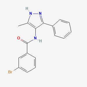 molecular formula C17H14BrN3O B15411101 3-bromo-N-(5-methyl-3-phenyl-1H-pyrazol-4-yl)benzamide CAS No. 824969-16-6