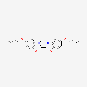 molecular formula C26H34N2O4 B15411127 2,2'-(Piperazine-1,4-diyl)bis(5-butoxycyclohepta-2,4,6-trien-1-one) CAS No. 404572-71-0