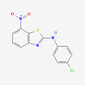 molecular formula C13H8ClN3O2S B15411198 2-Benzothiazolamine, N-(4-chlorophenyl)-7-nitro- CAS No. 820101-80-2