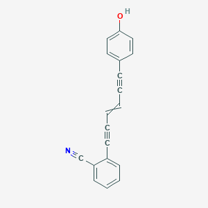 molecular formula C19H11NO B15411283 2-[6-(4-Hydroxyphenyl)hex-3-ene-1,5-diyn-1-yl]benzonitrile CAS No. 823227-15-2