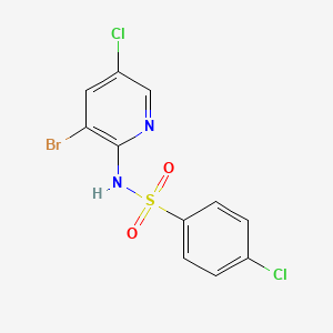 molecular formula C11H7BrCl2N2O2S B15411292 N-(3-Bromo-5-chloropyridin-2-yl)-4-chlorobenzene-1-sulfonamide CAS No. 823201-94-1