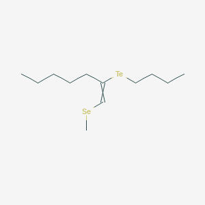 2-(Butyltellanyl)-1-(methylselanyl)hept-1-ene