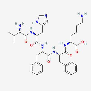 molecular formula C35H48N8O6 B15411476 L-Valyl-L-histidyl-L-phenylalanyl-L-phenylalanyl-L-lysine CAS No. 404362-58-9