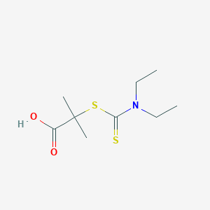 molecular formula C9H17NO2S2 B15411500 2-[(Diethylcarbamothioyl)sulfanyl]-2-methylpropanoic acid CAS No. 548761-51-9